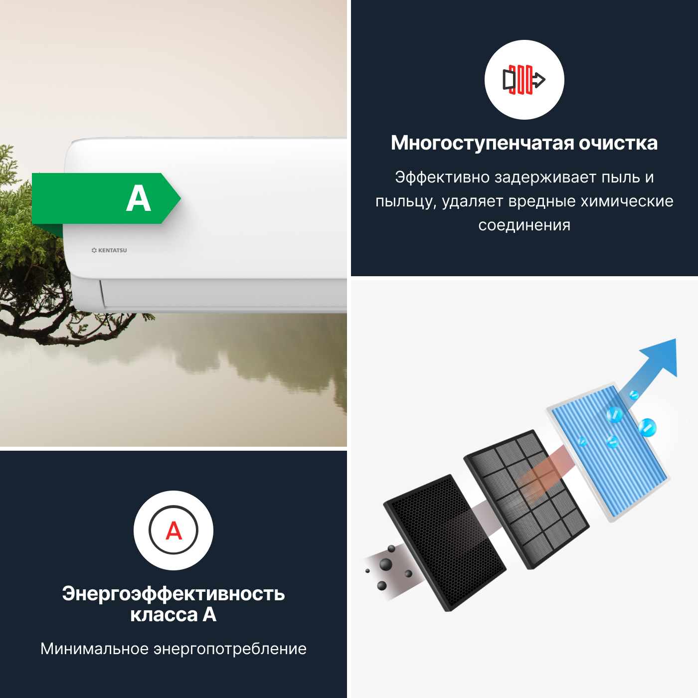 Мульти сплит система Kentatsu K2MRB50HZRN1/KMGA26HZRN1/KMGA35HZRN1